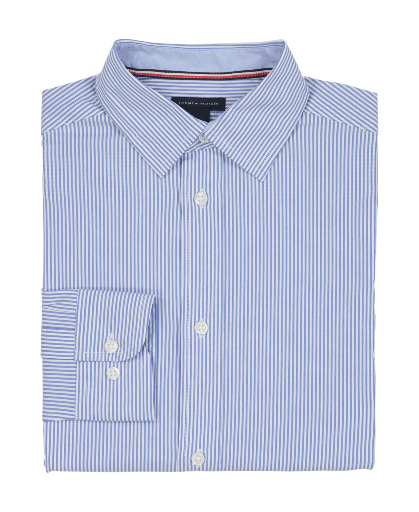 Рубашка Tommy Hilfiger Long Sleeve Striped Dress Shirt для мальчиков, цвет: Синий — фото 4