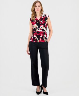 Women's Printed Cap-Sleeve Blouse