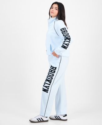 Juniors' Brooklyn Fleece Half-Zip Top & Sweatpants