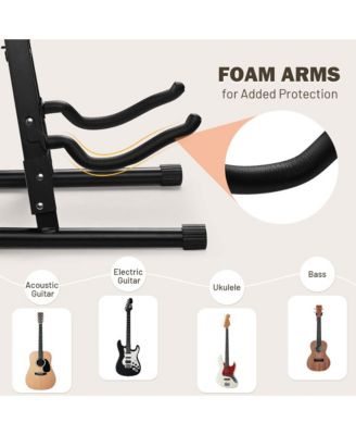 10 Pcs Folding Guitar Stand Floor A-Frame w/ Foam Arms Instrument Display Universal for Acoustic Electric Bass