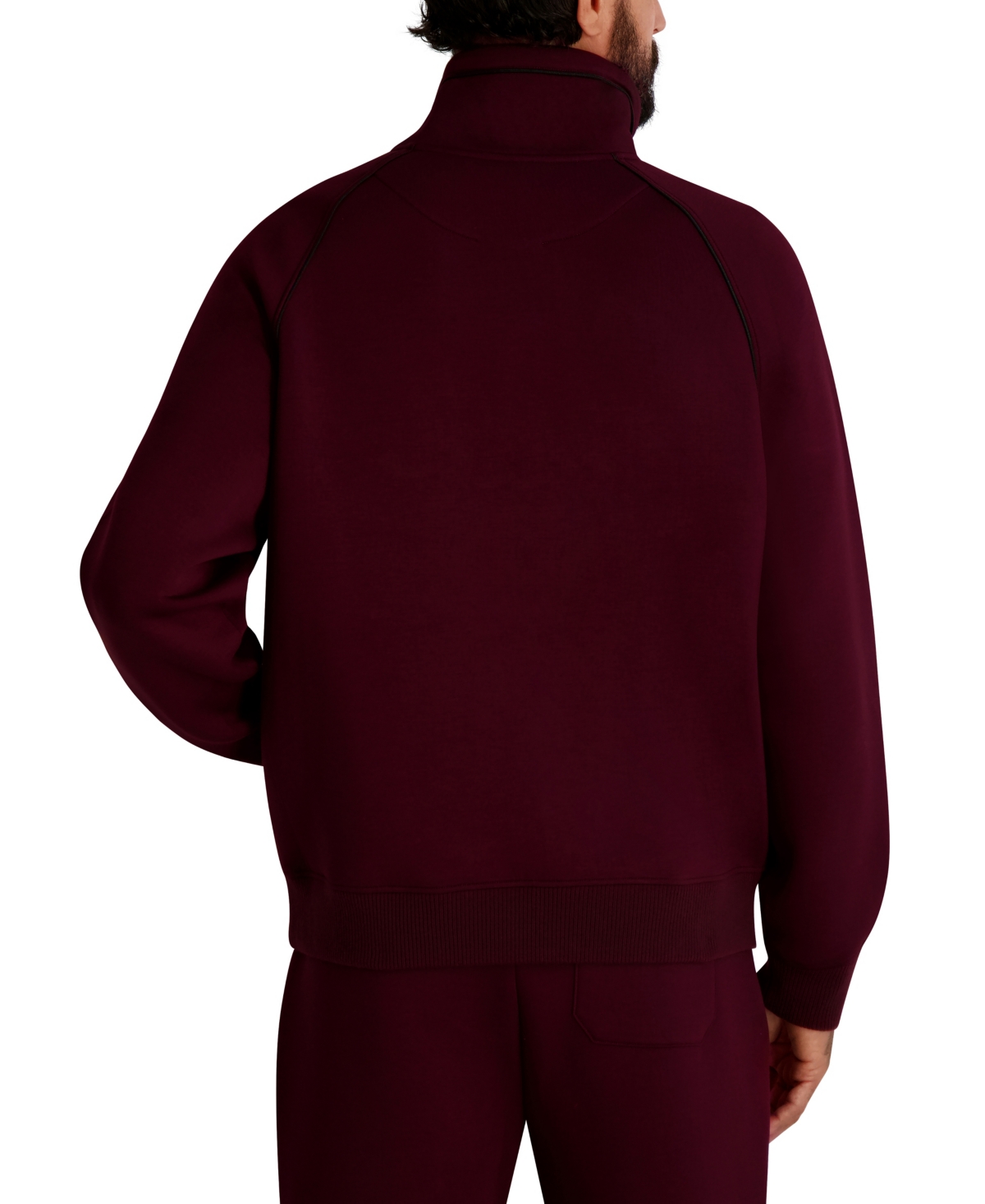 Karl Lagerfeld Paris Men's Stand Collar Half-Zip Sweatshirt
