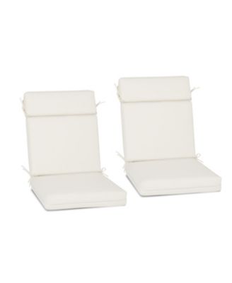 Outdoor High-Back Dining Chair Cushion Set with Ties and Zipper, Set of 2, 37"x20"x2.8".