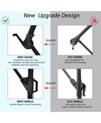 10ft Patio Umbrella, Outdoor Offset Cantilever Umbrella, Infinite Tilt, Crank and Cross Base, Navy