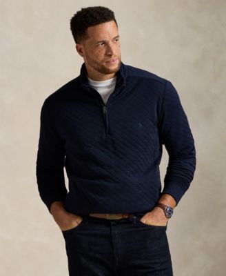 Men's B&T Long Sleeve Quilted Double-Knit Jersey Pull-On Sweater