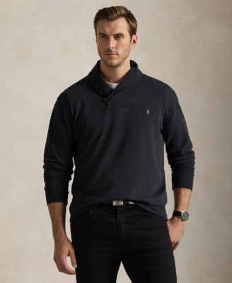Men's Big & Tall Luxury Jersey Shawl-Collar Pullover Sweater
