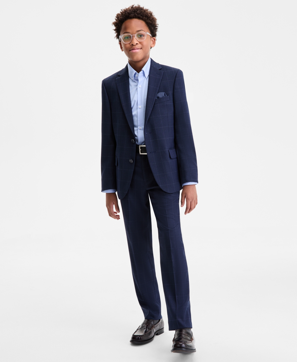B By Brooks Brothers Boys 8-20 Blue Birdseye Window Classic Sport Coat In Blue
