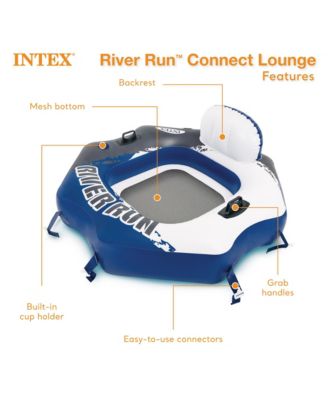 River Run Single Person Inflatable Connecting Floating Lounge Tube Chair