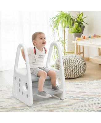 Toddler Step Stool Learning Helper w/Armrest for Kitchen Toilet Potty Training