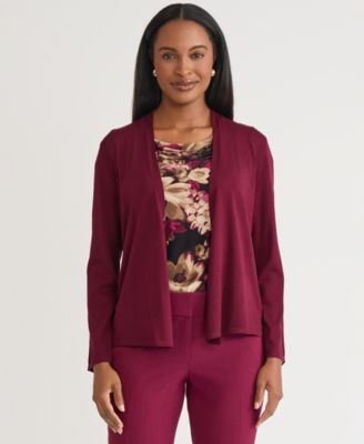 Kasper - Women's Stitch-Trim A-Line Open-Front Jacket
