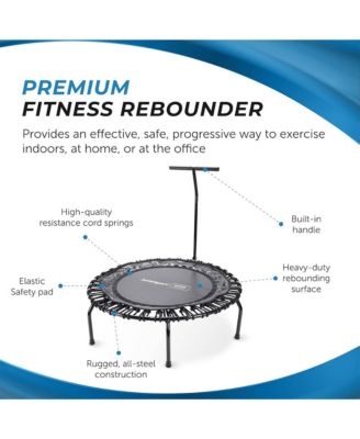 Round Home Fitness Indoor Mini Rebounder Trampoline for Adults, Black