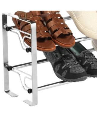 2-Tier Modern Shoe Rack - Sleek Storage Organizer for Entryway