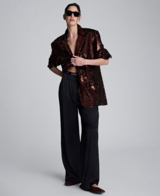 Women's Sequined Boyfriend Blazer