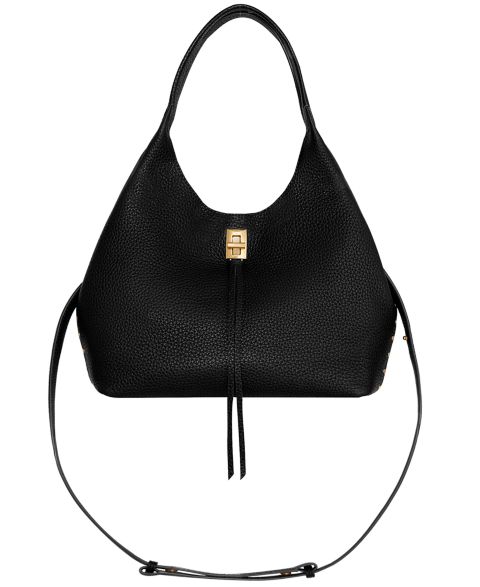 Женская сумка Rebecca Minkoff Darren Small Leather Carrysome Crossbody, цвет: Чёрный
