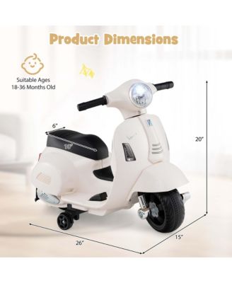 Kids Ride on Motorcycle with Training Wheels Headlight Horn 6V Battery