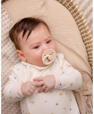 Baby Girls "Lily Of The Valley" Snap Front Velour Footie