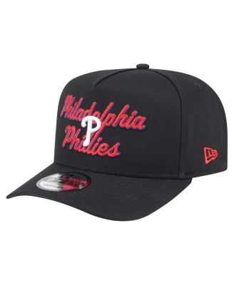 New Era - Men's Black Philadelphia Phillies Chainstitch 9FIFTY A-Frame Snapback Hat
