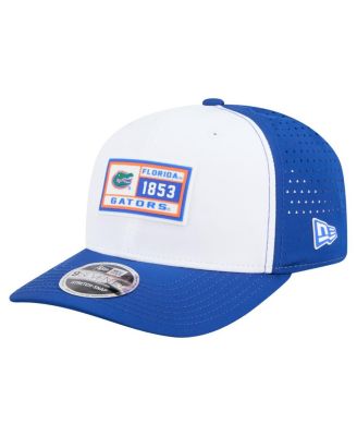New Era - Men's White/Royal Florida Gators Perforated Patched 9SEVENTY Adjustable Hat