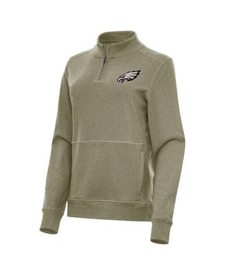 Women's Olive Philadelphia Eagles Crush Quarter-Zip Top