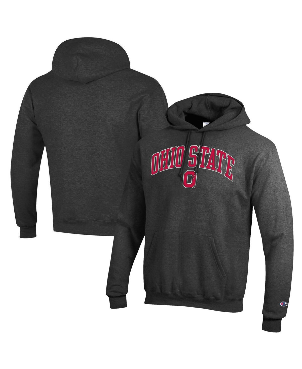 Мужская одежда Флисовый пуловер с капюшоном и выгнутым логотипом Buckeyes от штата Огайо цвета древесного угля