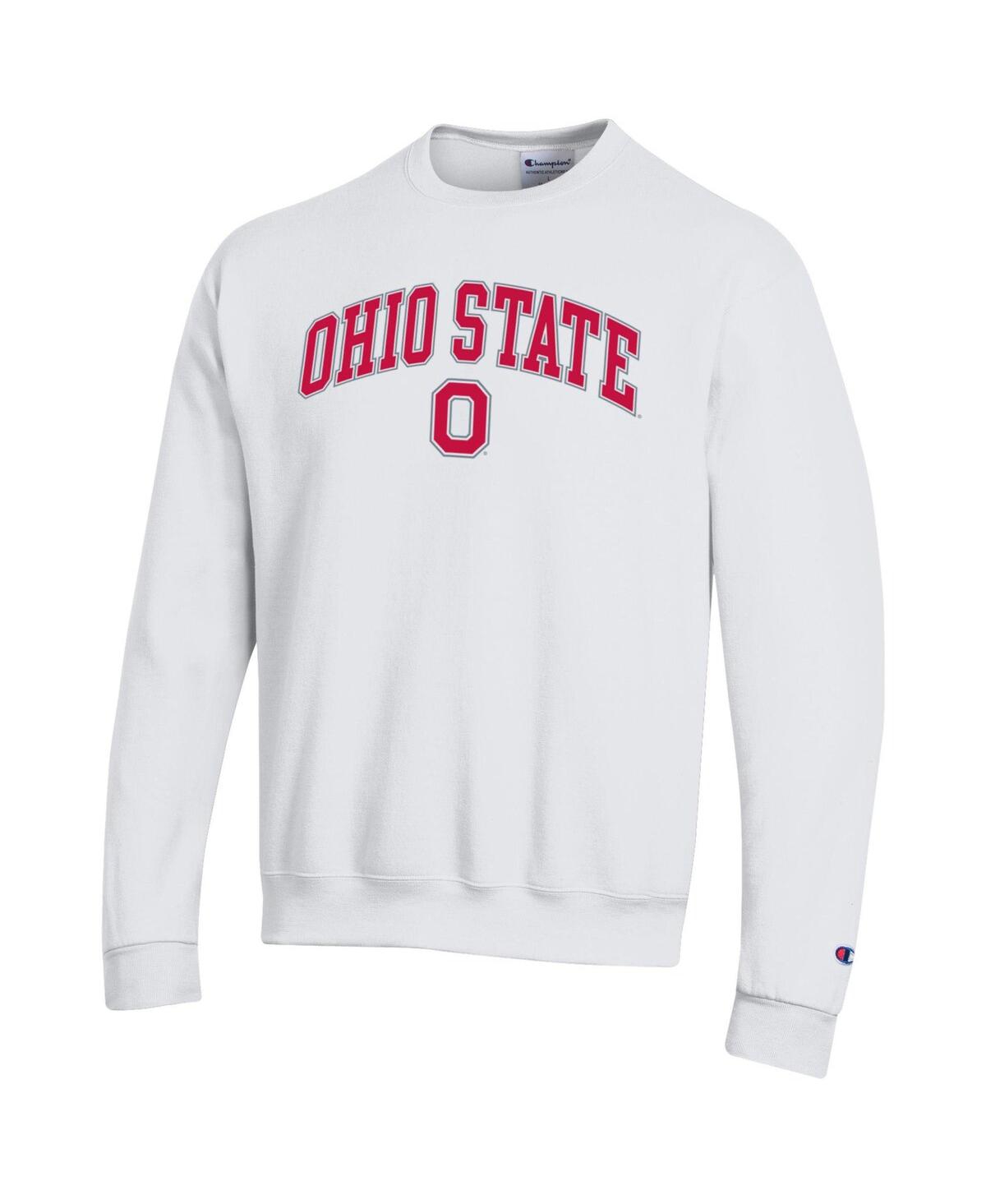 Champion Men'sâ White Ohio State Buckeyes Arch Over Logo Pullover Sweatshirt In White