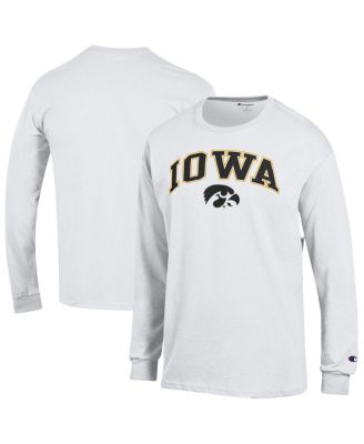 Champion - Men's&nbsp;White Iowa Hawkeyes Arch Over Logo Long Sleeve T-Shirt