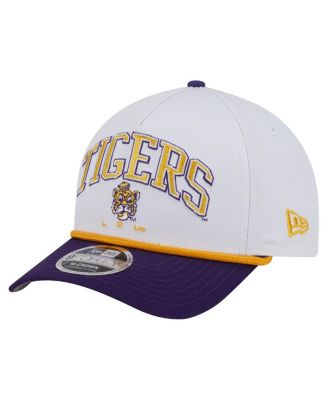 New Era - Men's White/Purple LSU Tigers Arch Two-Tone Rope 9FORTY A-Frame M-Crown Adjustable Hat