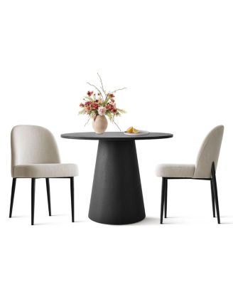 35 Inch MDF Modern 2-Chair  Round Dining Set