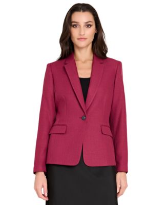 Women's V-Neck Herringbone Peak Lapel Blazer