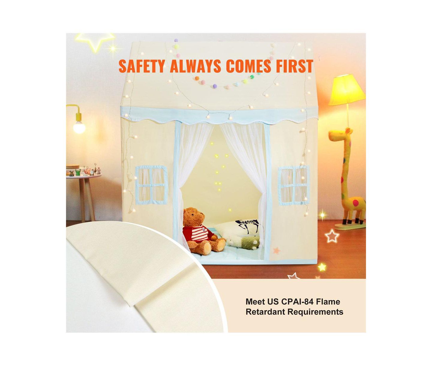 Детская игрушка Lycvki Kids' Tent with LED Light and Mat, Ages 1+ — фото 5