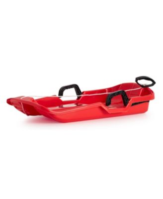 Downhill Thunder Kids Toddler Plastic Toboggan Snow Sled, Red