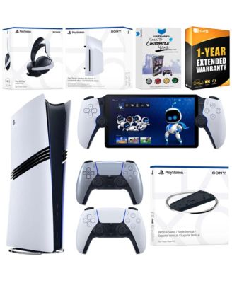 PS5 Pro Digital Bundle: Disc Drive, Stand, Extra Controller, Pulse Elite Headset, Portal, Skins Voucher.