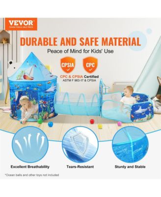 Tent with Tunnel and Basketball Hoop for Boys and Girls with Carrying Bag and Banding Straps