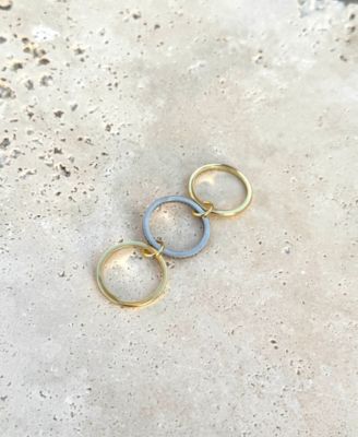 Gold and Silver CZ Connected 3-Piece Ring Stack