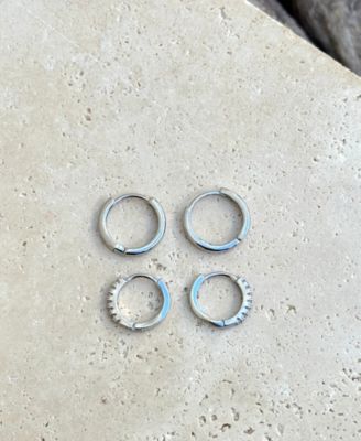 Silver CZ Earrings Set