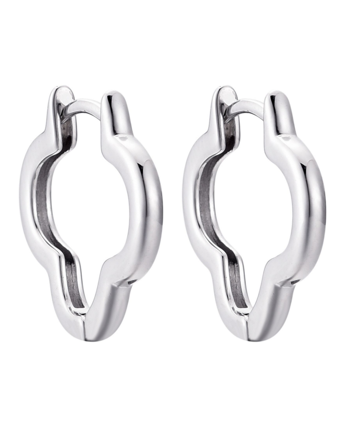 Adornia Silver Clover Hoop Earrings In Silver