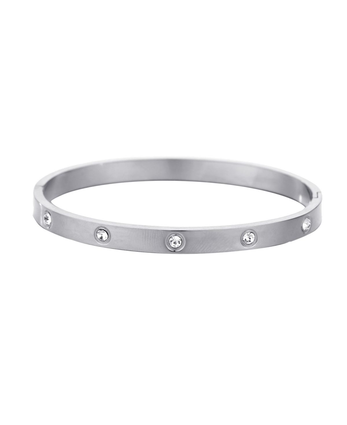 Adornia Tarnish Resistant Silver Crystal Eternity Cuff Bracelet In Metallic