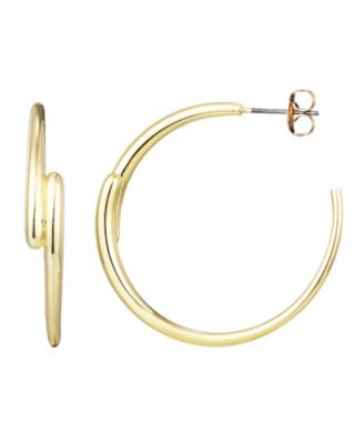 Gold Overlapping Hoop Earrings