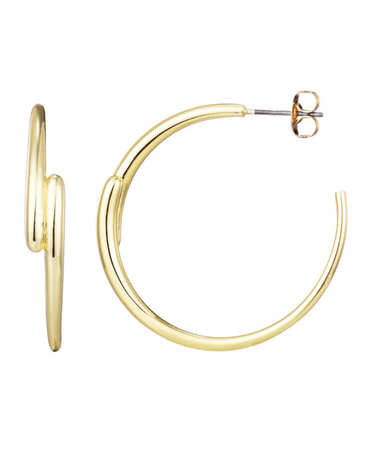 Adornia 14k Plated Overlapping Hoop Earrings In Gold