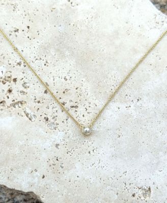 Gold Freshwater Pearl CZ Halo Necklace