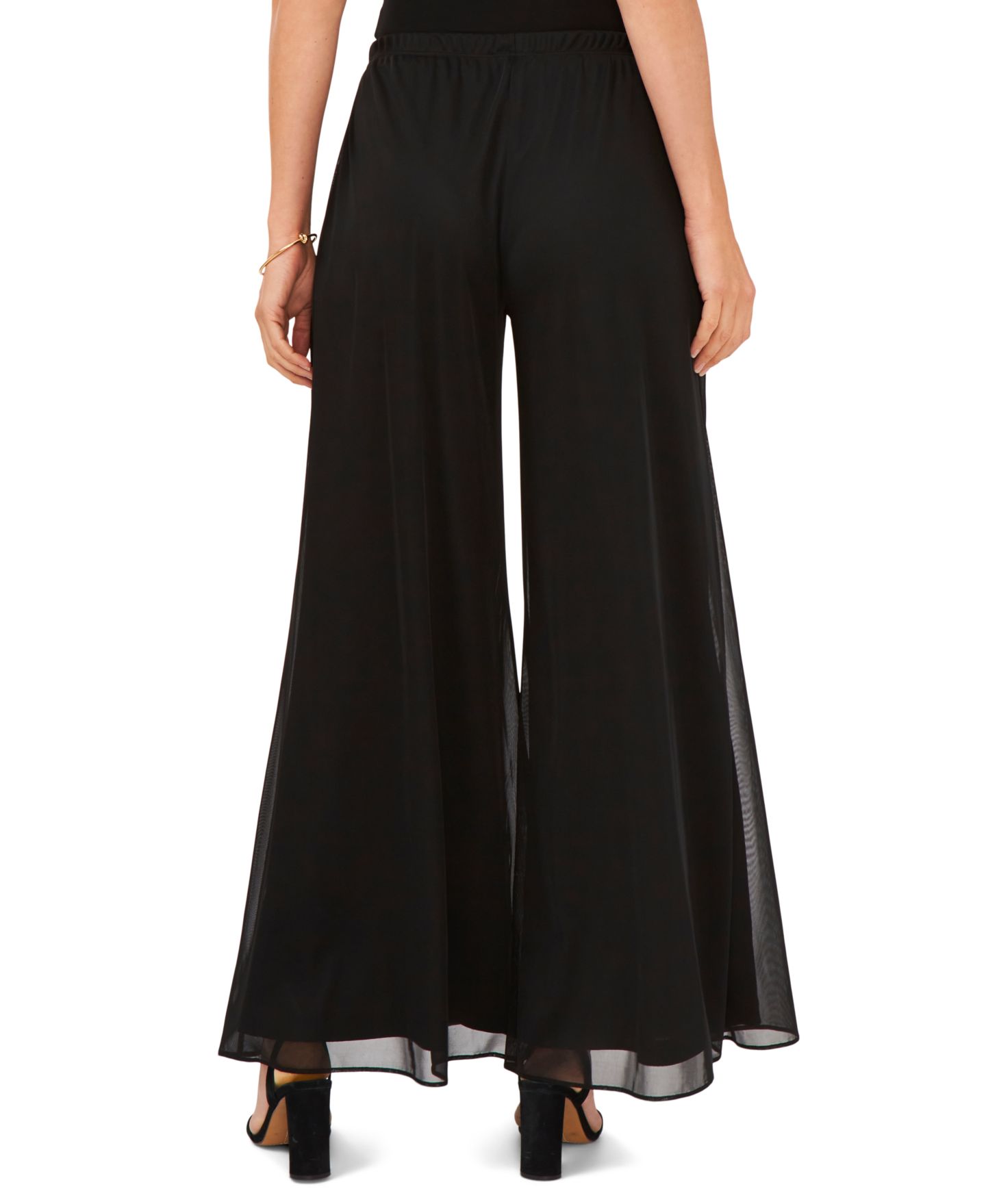 Женские брюки MSK Petite Mesh Wide-Leg Dress Pants, цвет: Чёрный — фото 5