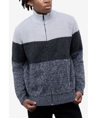 Men's Full Zip Mock Neck Sweater With Fleece Lining