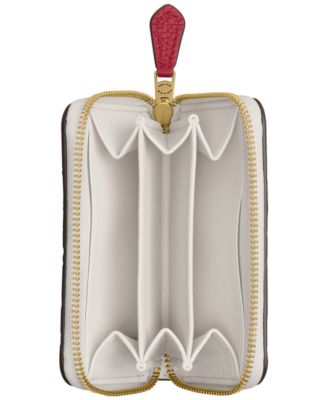 Boxed Essential Cherry Print Leather Zip Around Card Case