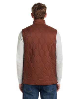 Men's Hexagon Zip Front Quilted Vest