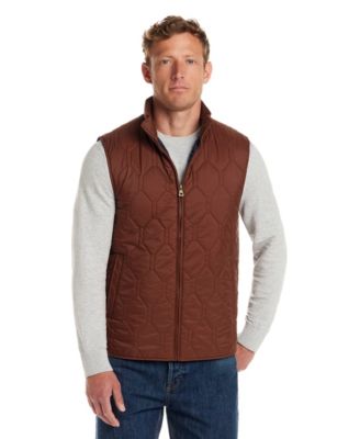 Men's Hexagon Zip Front Quilted Vest