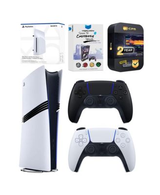 PlayStation 5 Pro 2TB Digital Bundle with Disc Drive, Extra Controller, MightySkins Voucher, and 2-Year Extended Warranty