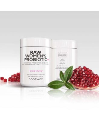 Raw Women's Probiotic Supplement, Raw Fruits Vegetables Prebiotics, Digestive Enzymes, 60 ct