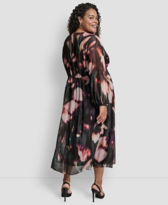 Plus Size Long Sleeve Empire Waist Maxi Dress