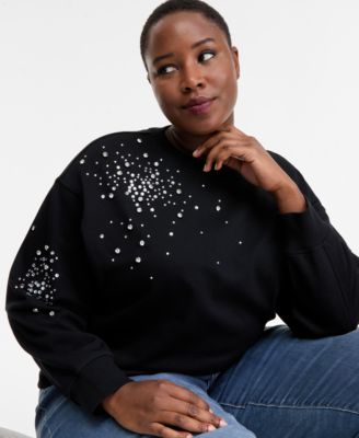 Plus Size Embellished Sweatshirt, Macy's Exclusive 