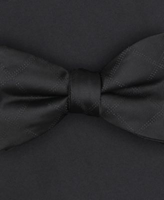 Men's Mini-Pattern Bow Tie & Solid Pocket Square Set