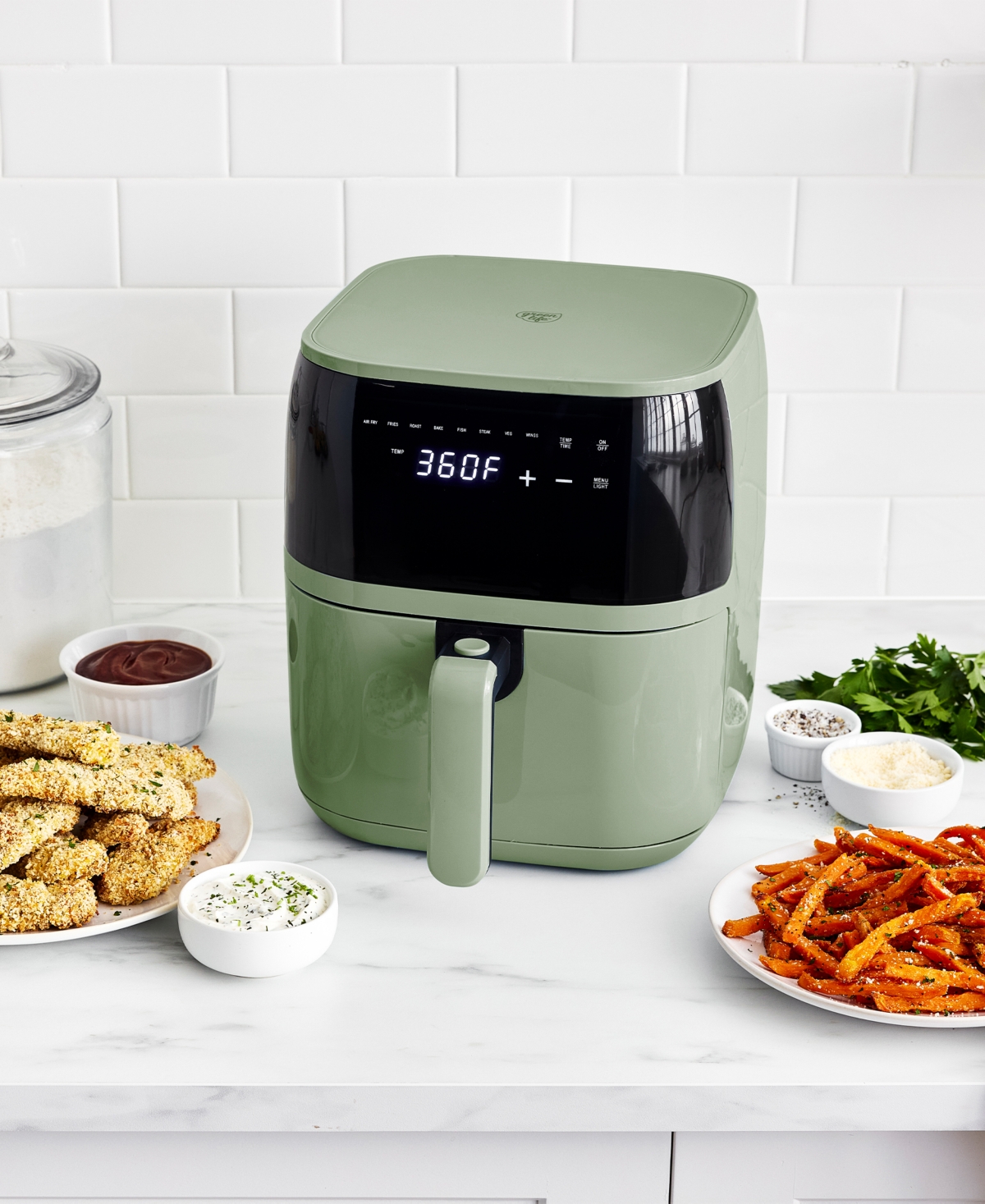 Greenlife 5.3 Quart Digital One-touch Air Fryer In Green